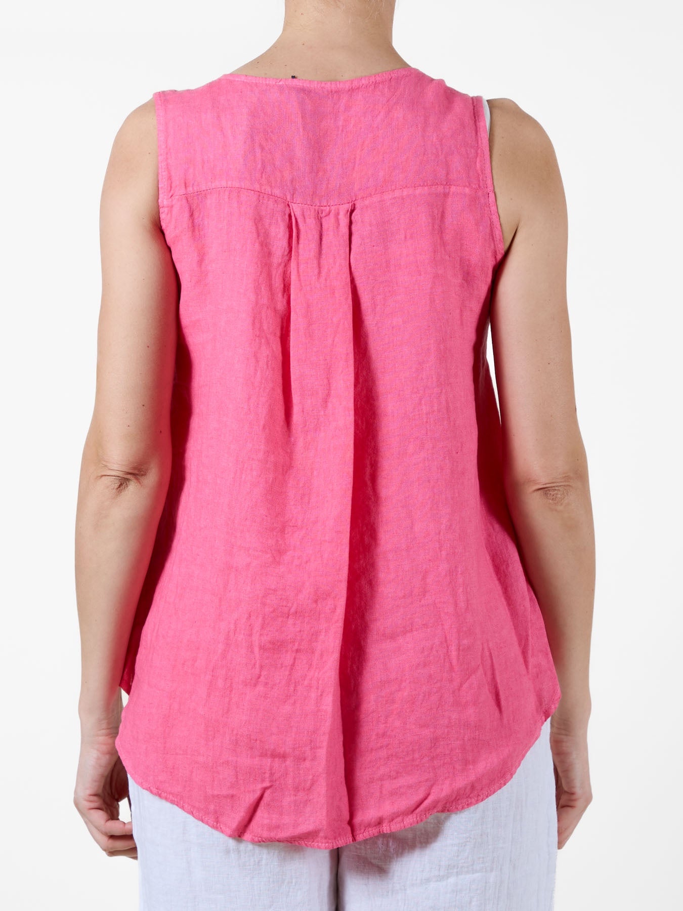Cherry Button Detail Hi-Low Tank Top
