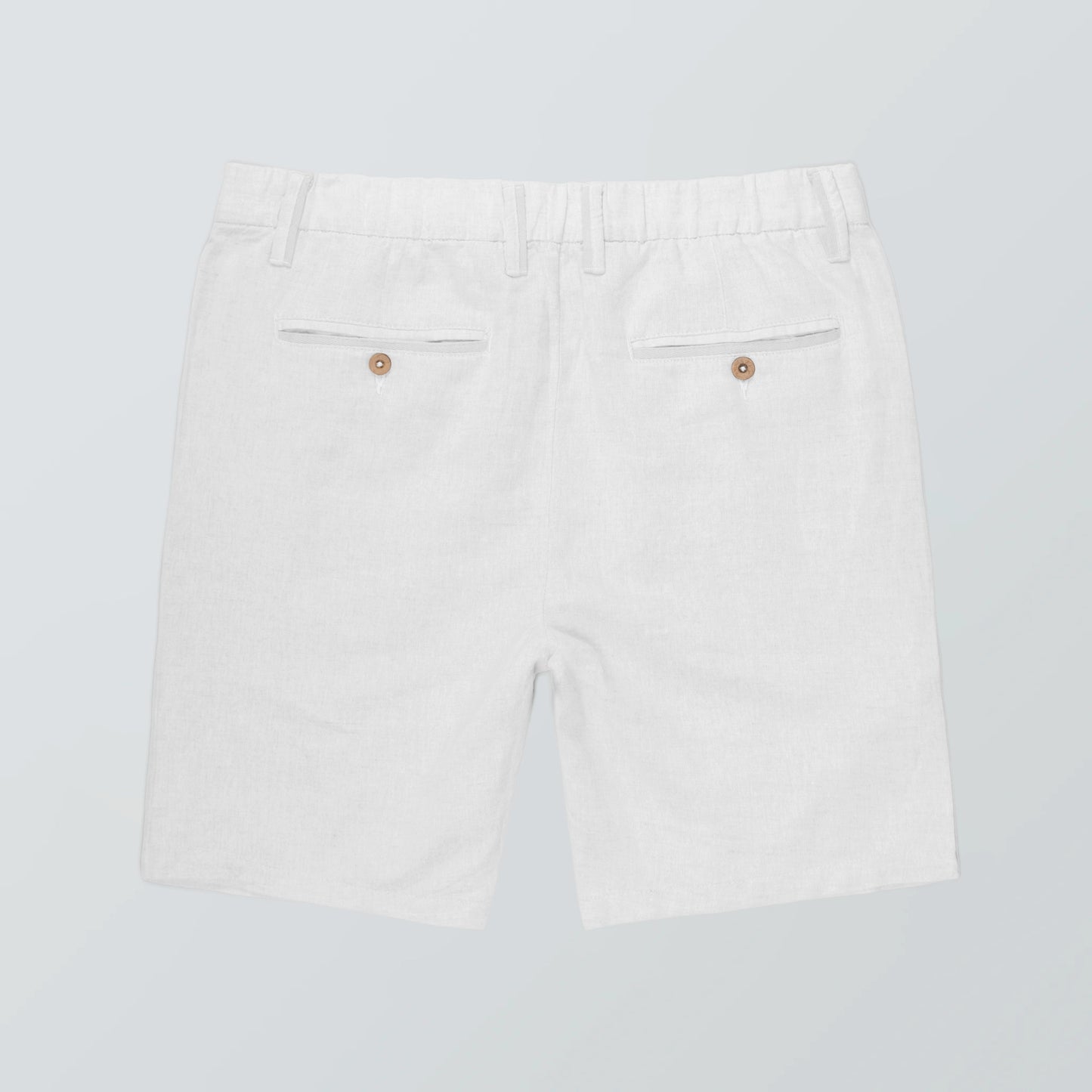 Men's White Linen Blend Chino Shorts