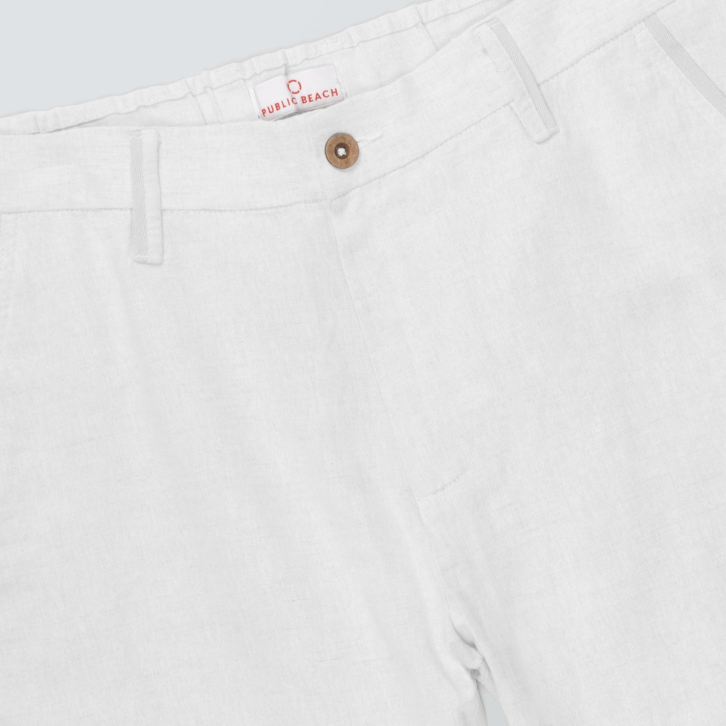 Men's White Linen Blend Chino Shorts