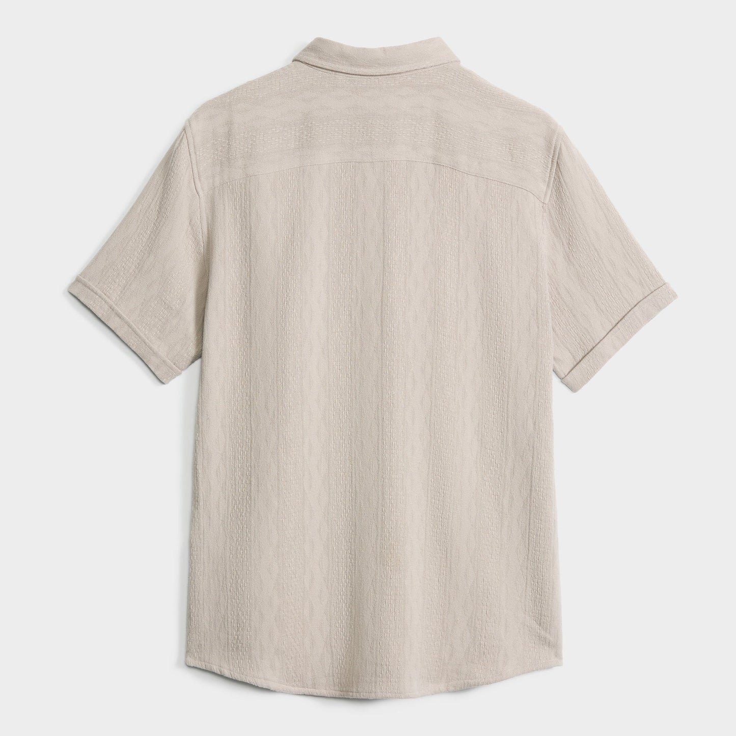 Men's Oyster Button-Up Texture Motif Shirt