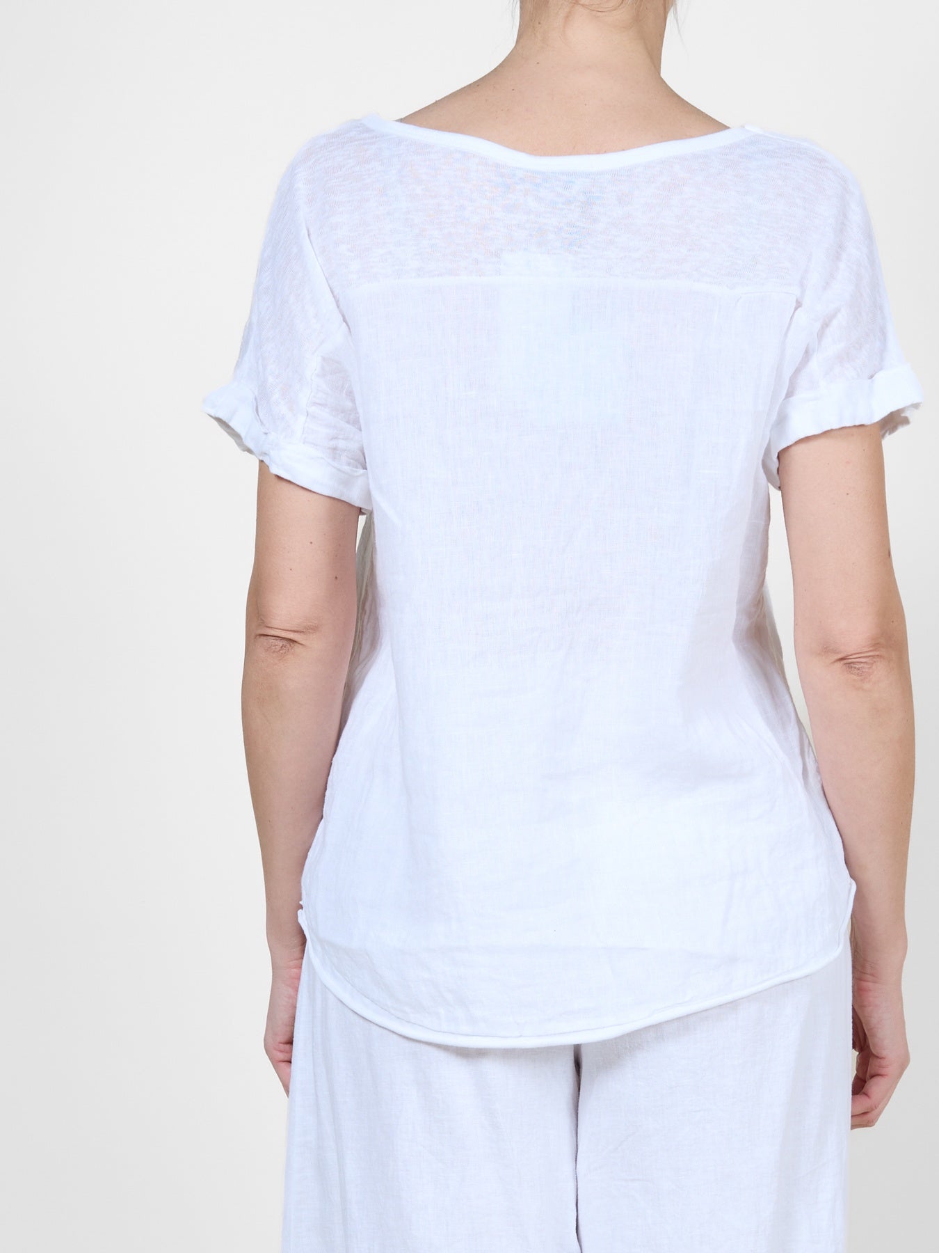 White Lightweight V-Neck T-Shirt