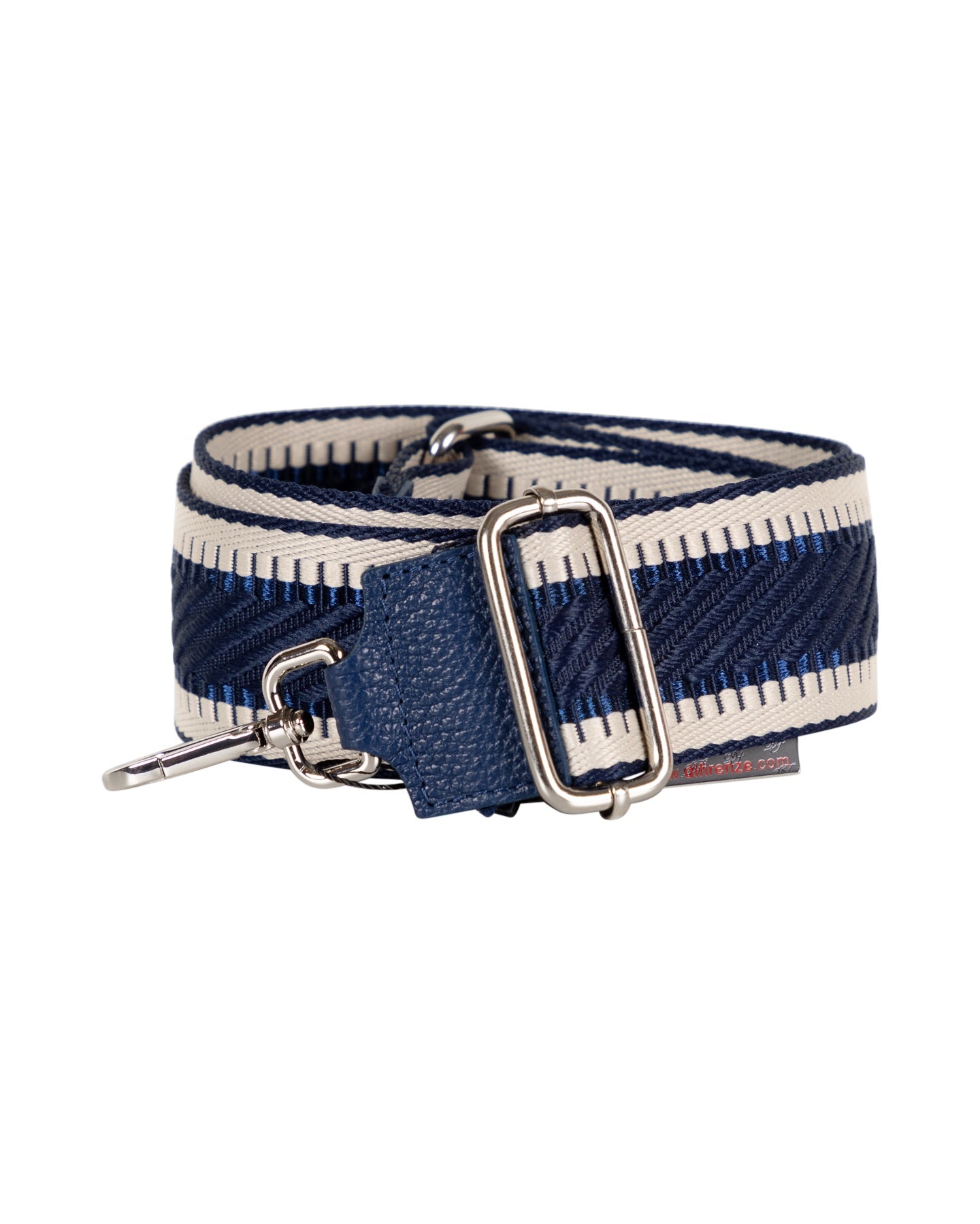 Adjustable Shoulder Bag Strap with Navy Chevron Design