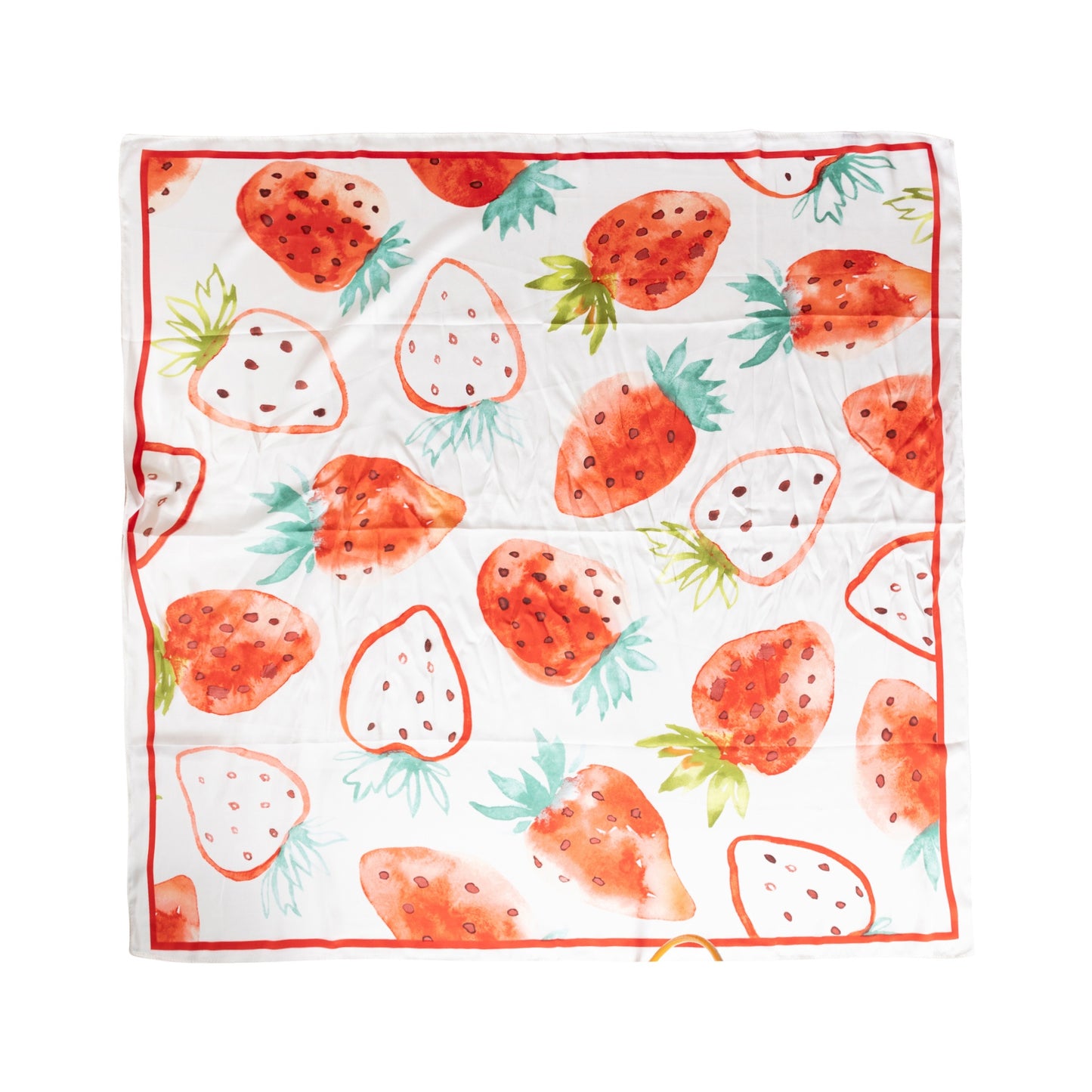 Bold Red Strawberry Decorative Scarf