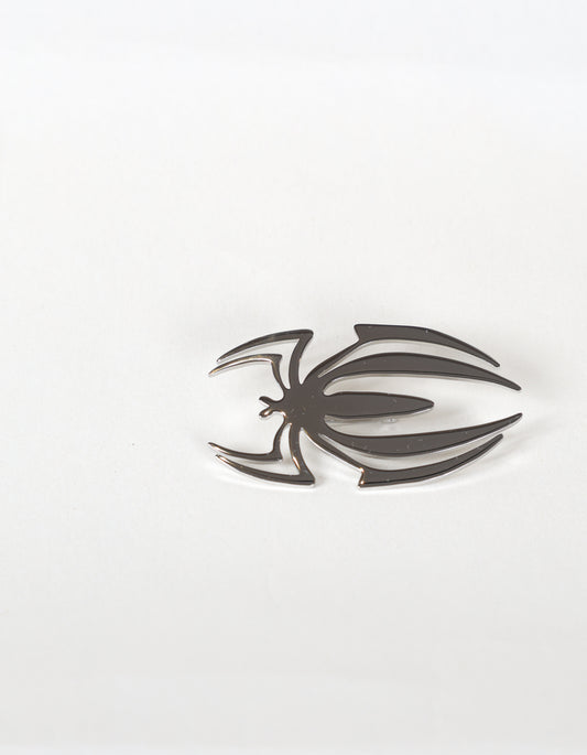 Geometric Spider Brooch in Silver