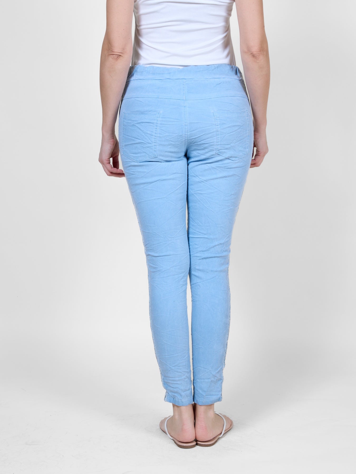 Airy Blue Joggers with Drawstring Waist