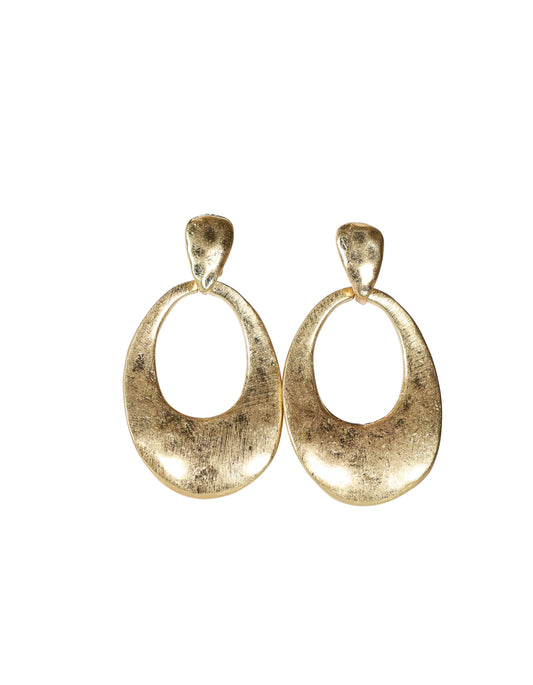 Elegant Teardrop & Oval Drop Earrings in Gold