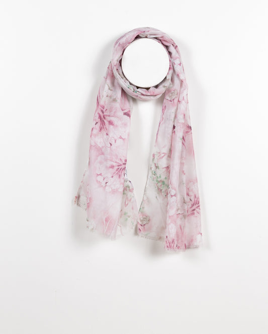 Blush Mist Floral Sheer Scarf