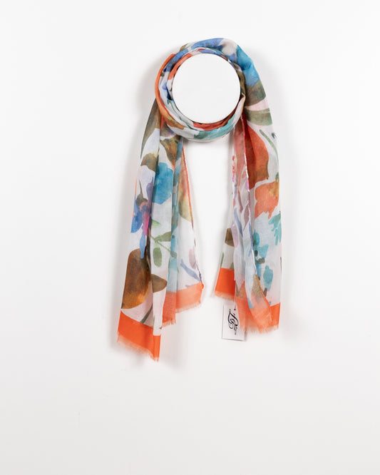 Sheer Fruit and Floral Scarf