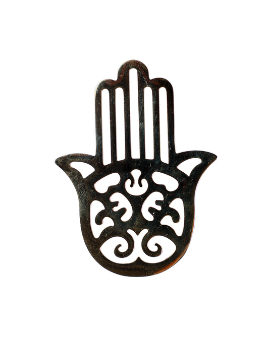 Filigree Hamsa Brooch in Gold