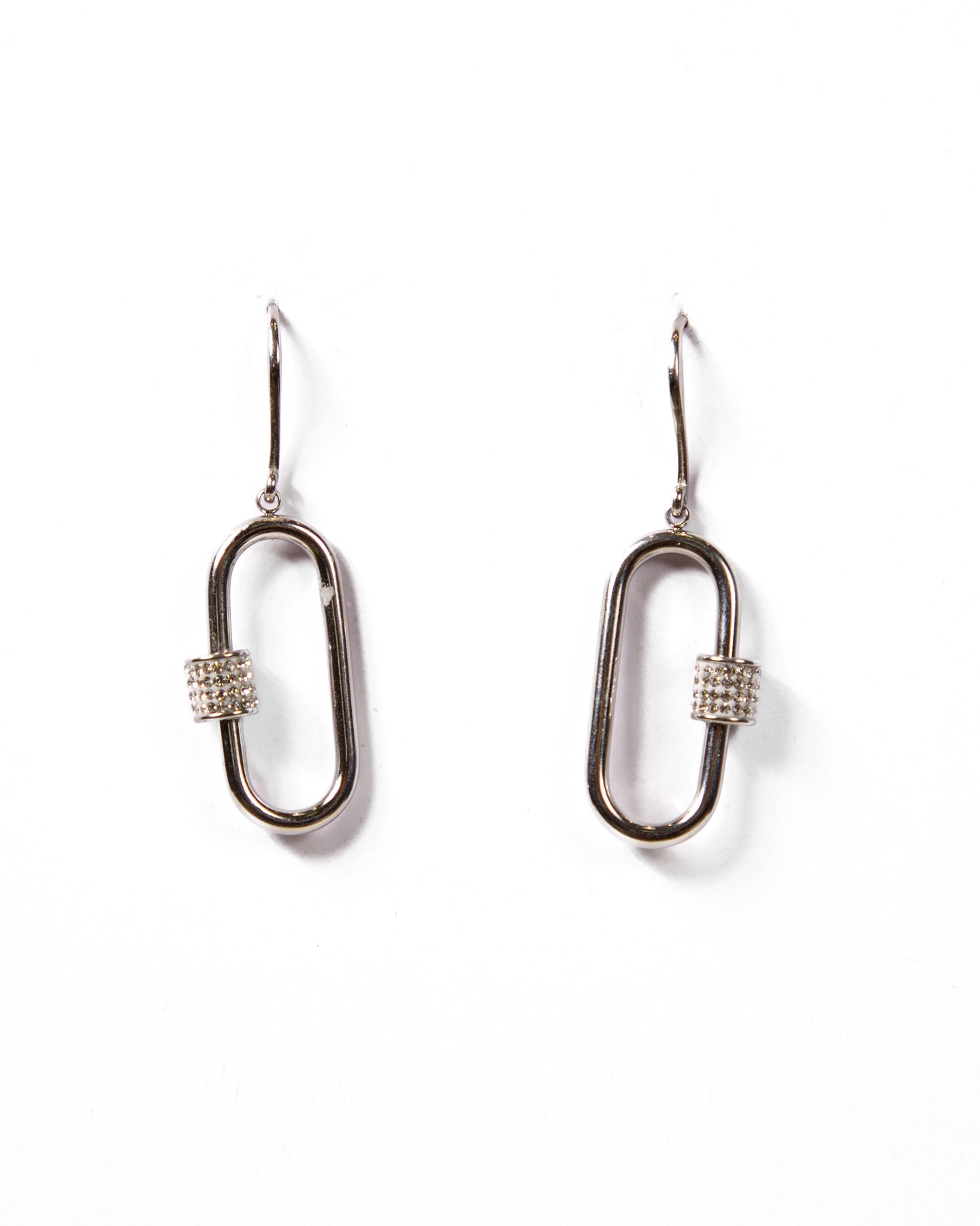 Boucles d'oreilles Géométriques en Argent avec Accents de Cristaux




