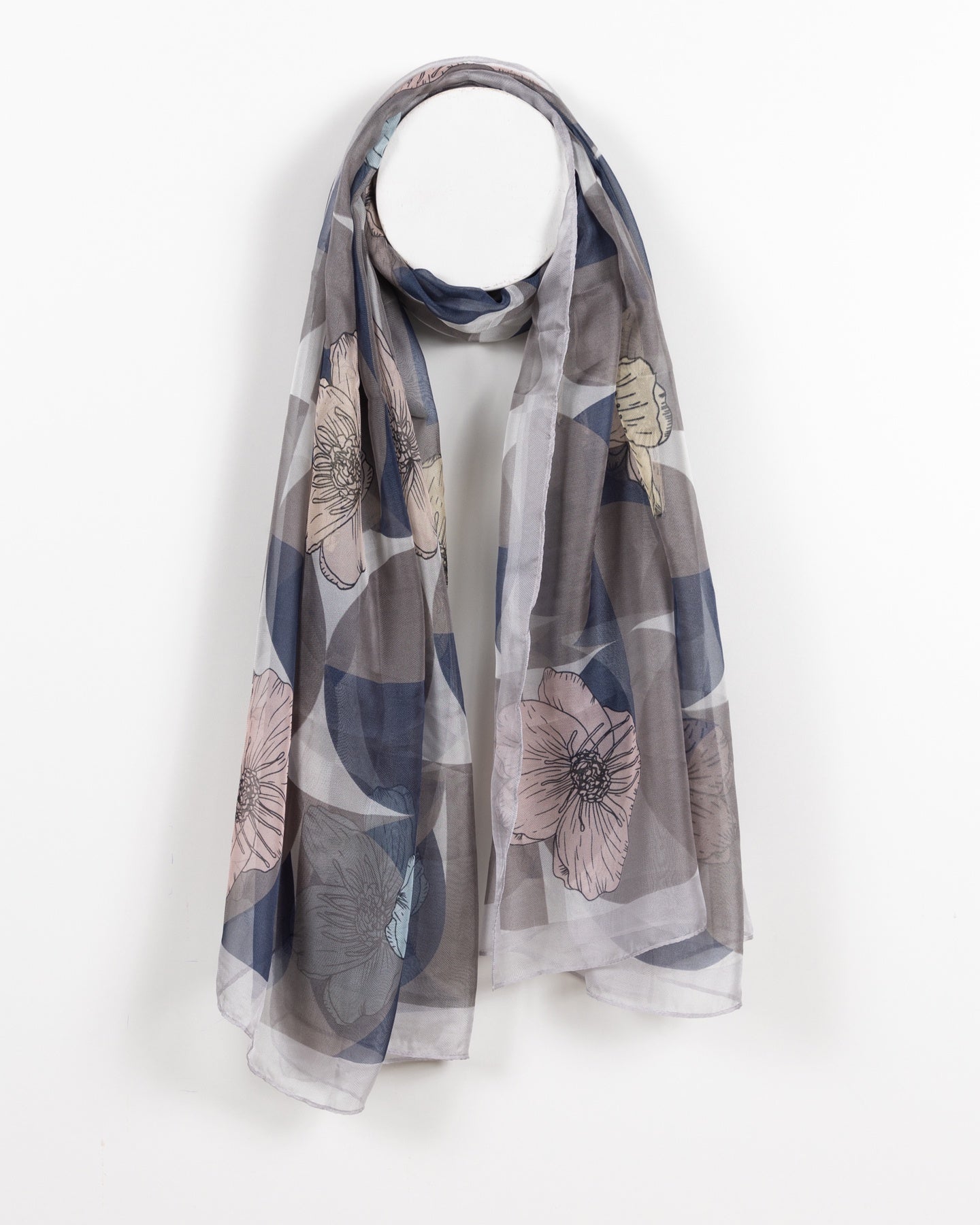 Modern Floral Sheer Scarf
