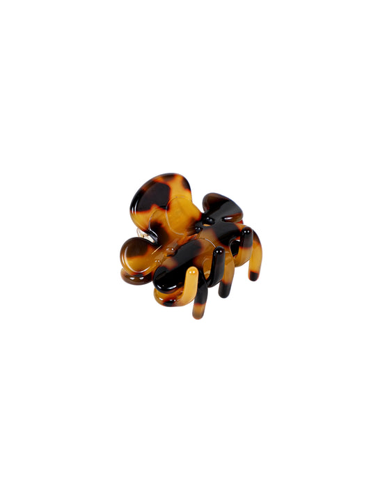 Tortoise Shell Flower Hair Clip 3-4cm Camel