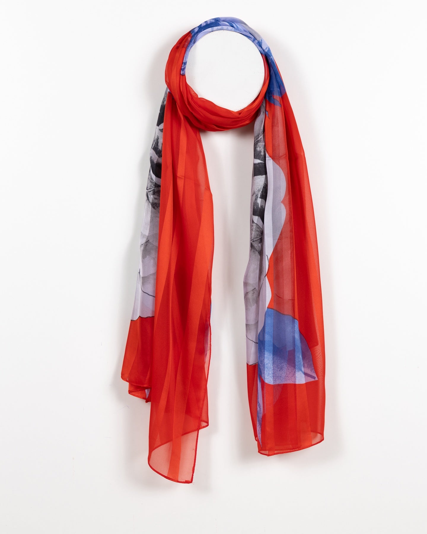 Abstract Floral Sheer Scarf