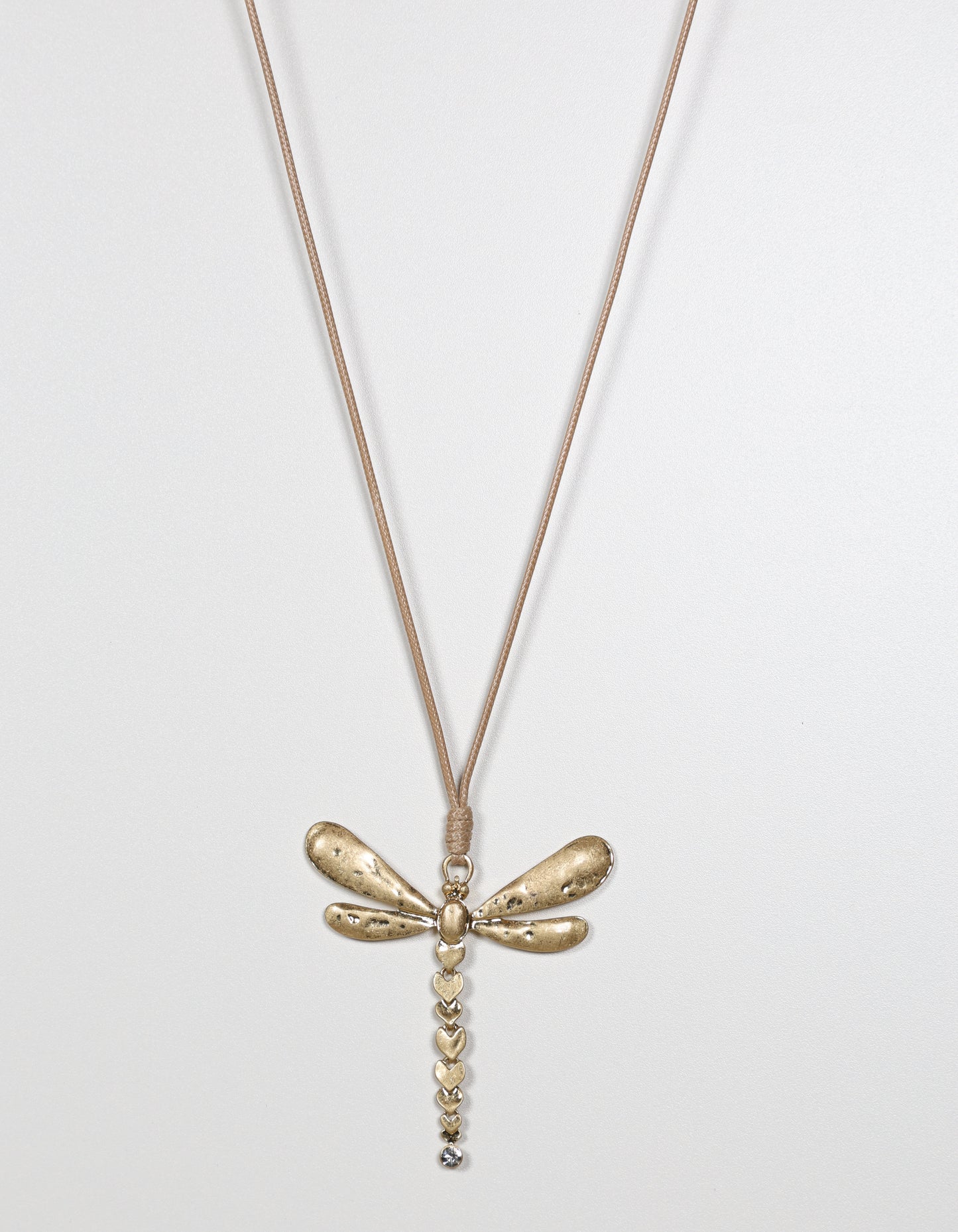 Gold Chain Necklace with Dragonfly Pendant