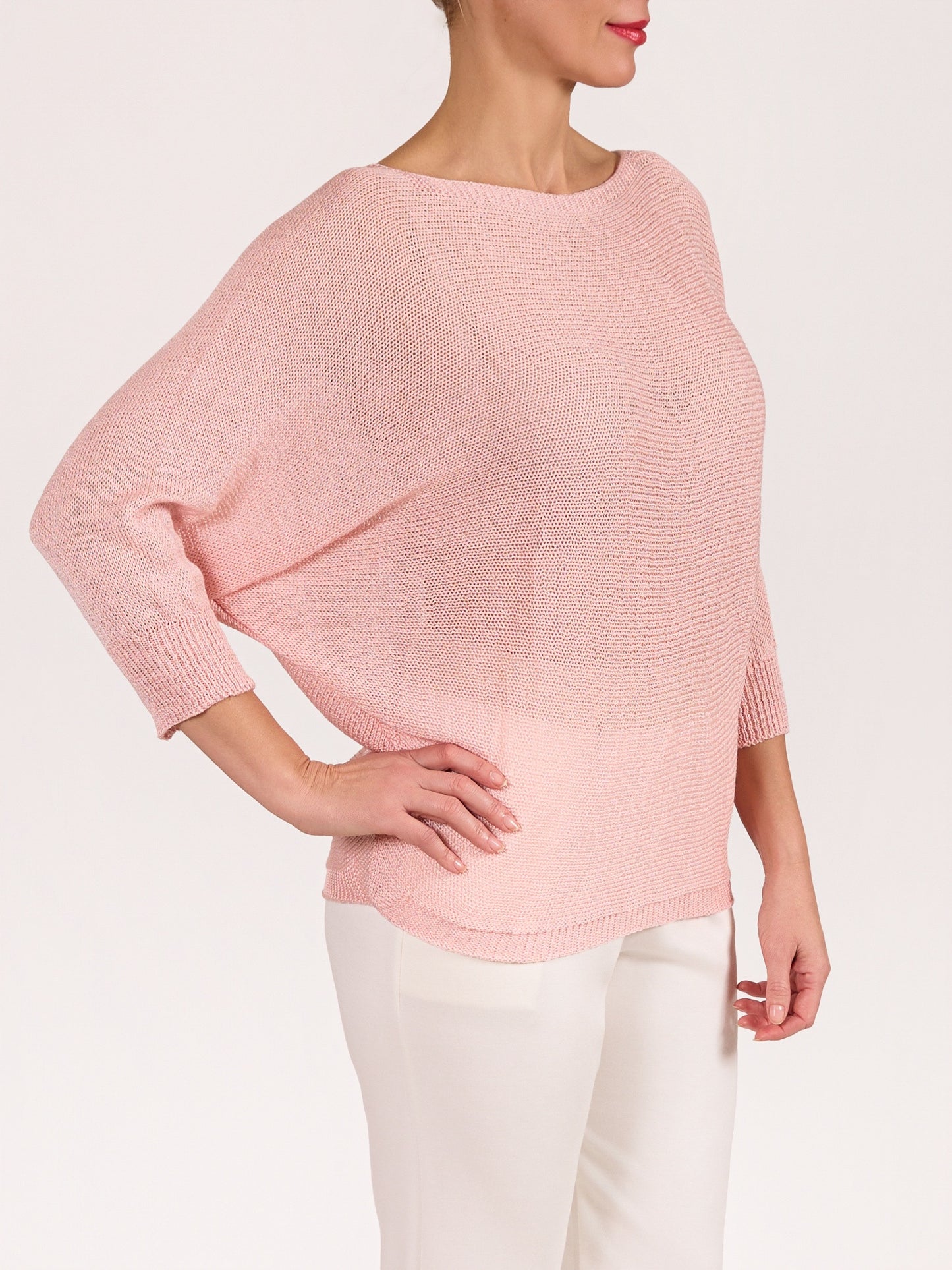 Carnation Dolman Sleeve Keyhole Back Pullover