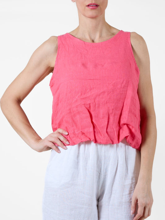Cherry Sleeveless Blouson Top
