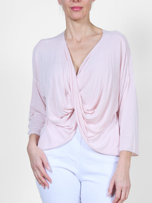 Carnation Drape Front 3/4 Sleeve Top