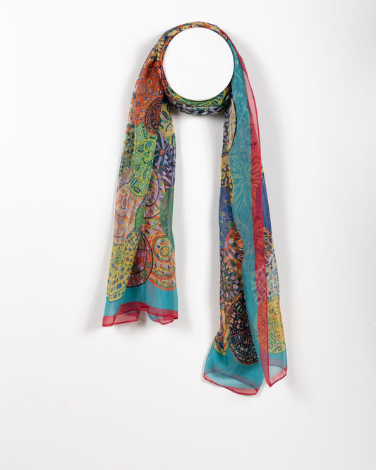 Kaleidoscope Dream Sheer Scarf – Blue