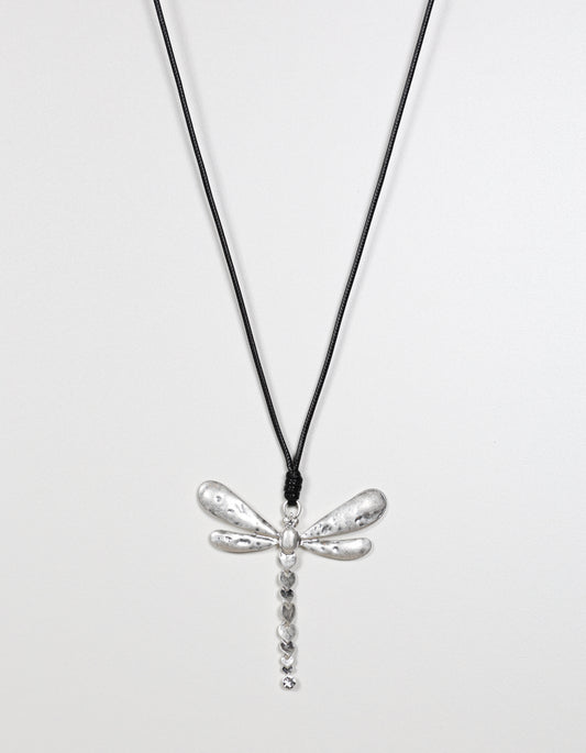 Silver Chain Necklace with Dragonfly Pendant