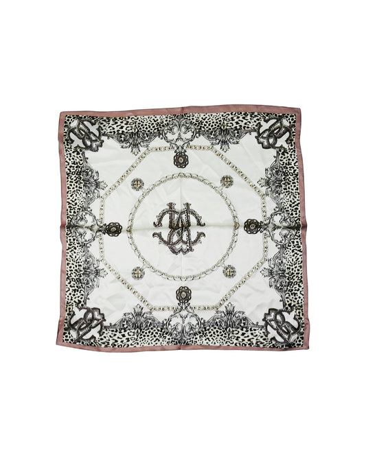 Baroque Leopard Print and Chains Decorative Silk Scarf