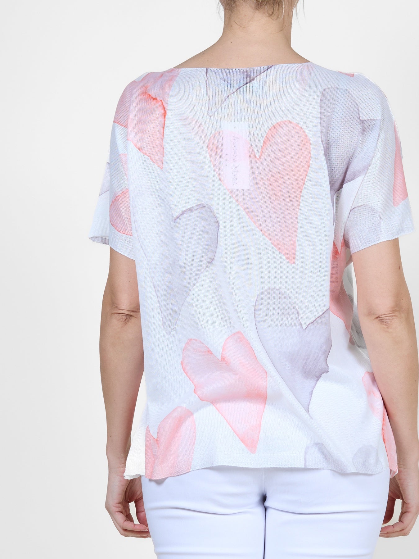 Persimmon V-Neck Multi 2 Tone Heart Pullover