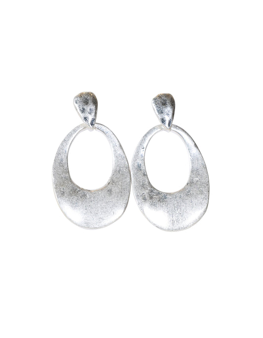 Elegant Teardrop & Oval Drop Earrings in Silver
