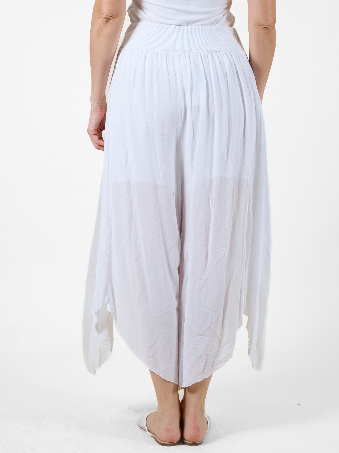 White Wrap-Style Pants