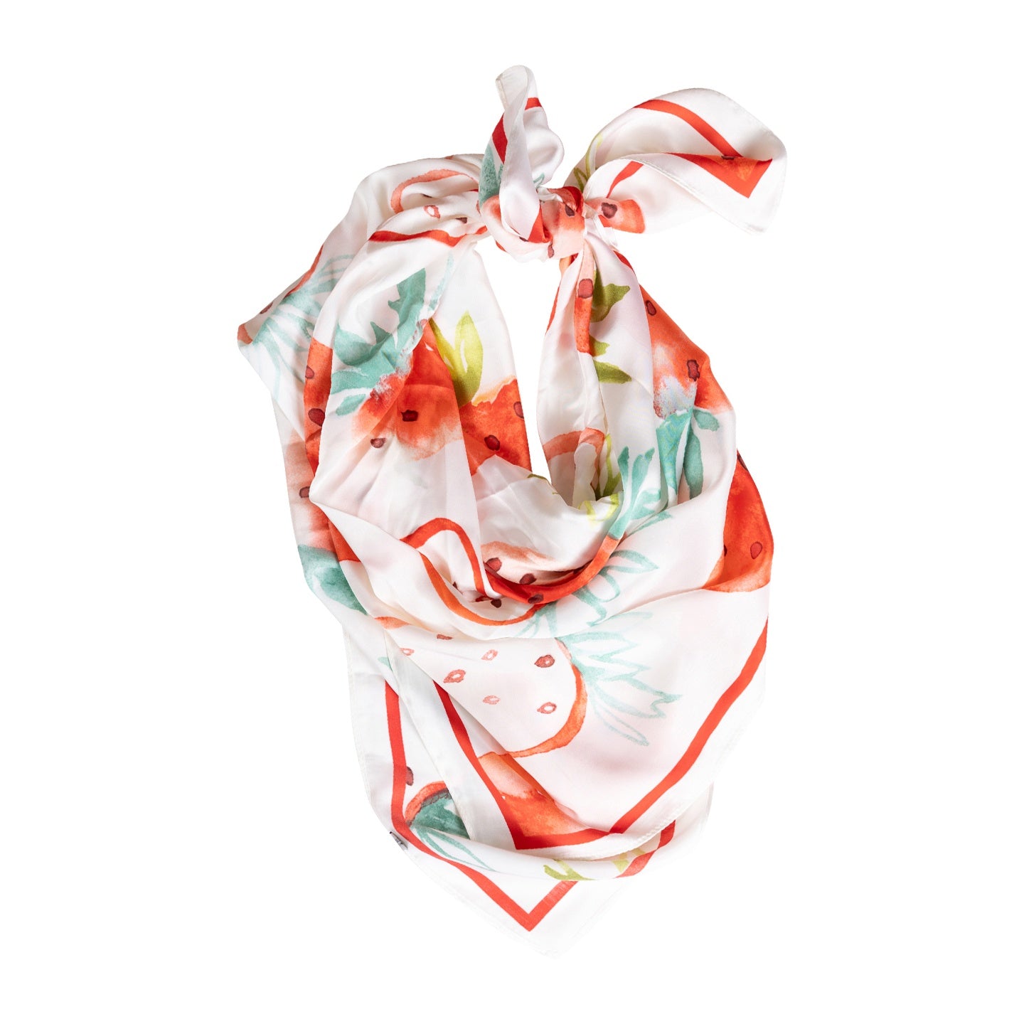 Bold Red Strawberry Decorative Scarf