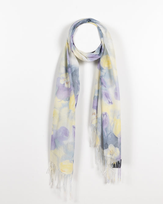 Pastel Floral Watercolor Scarf