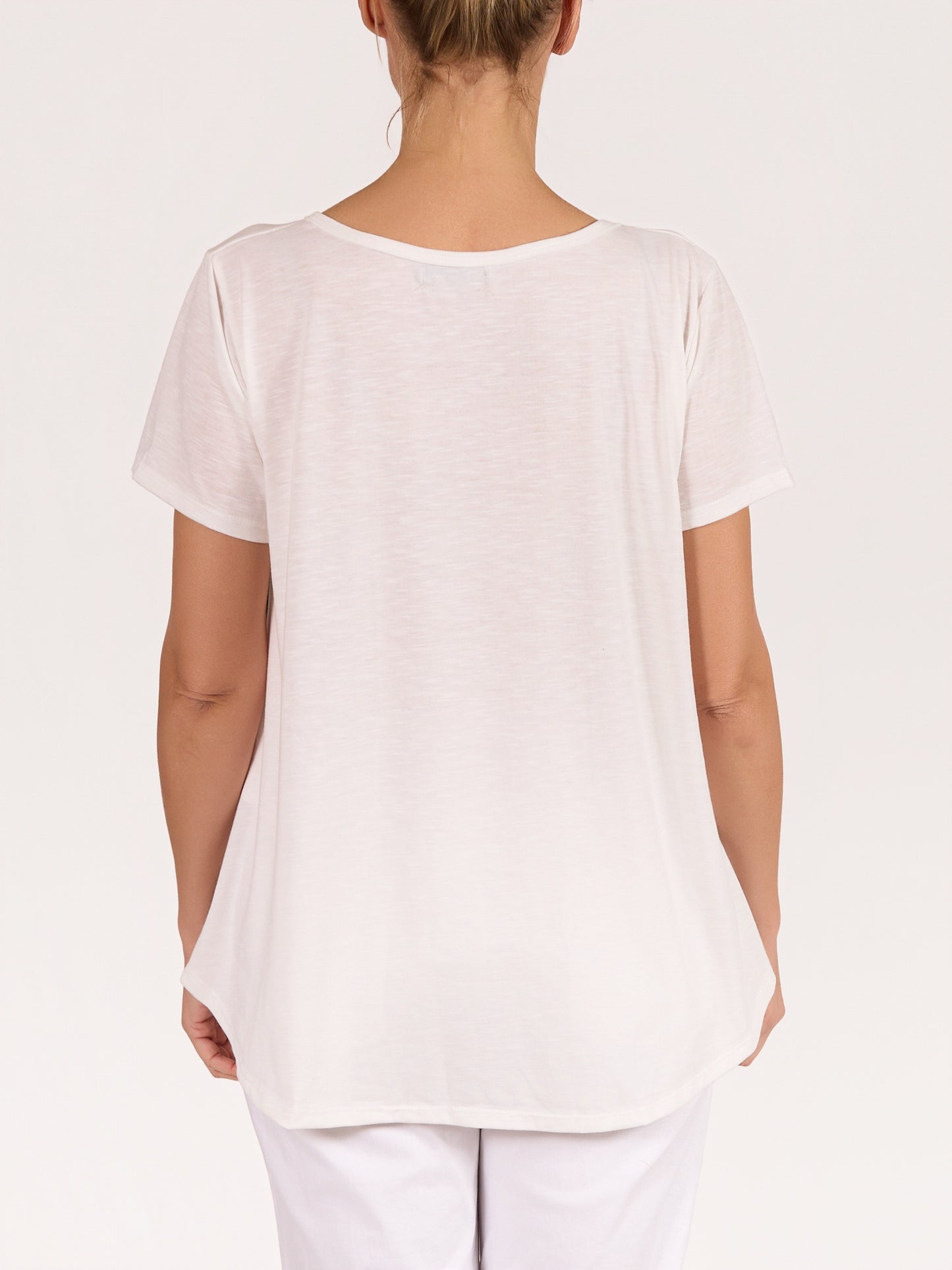 White Round Neck Short Sleeve Flamingo Zebra TShirt