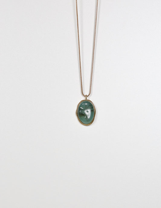 Blue Natural Stone Pendant Necklace