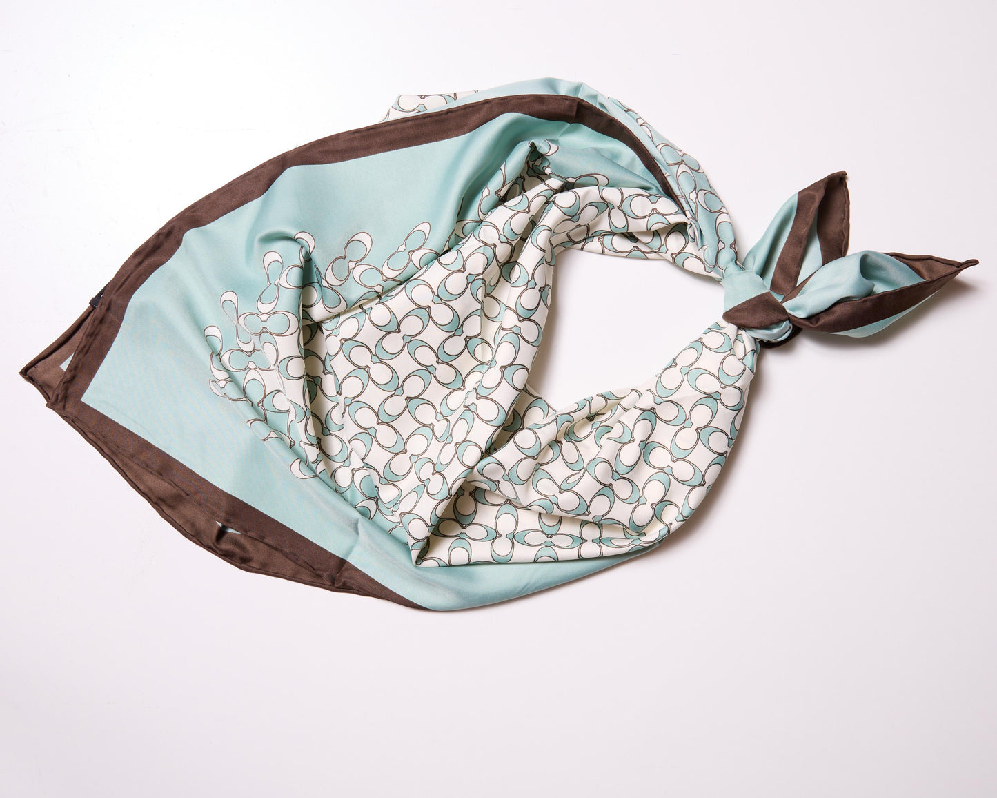 Blue Double C Printed Square Decorative Scarf