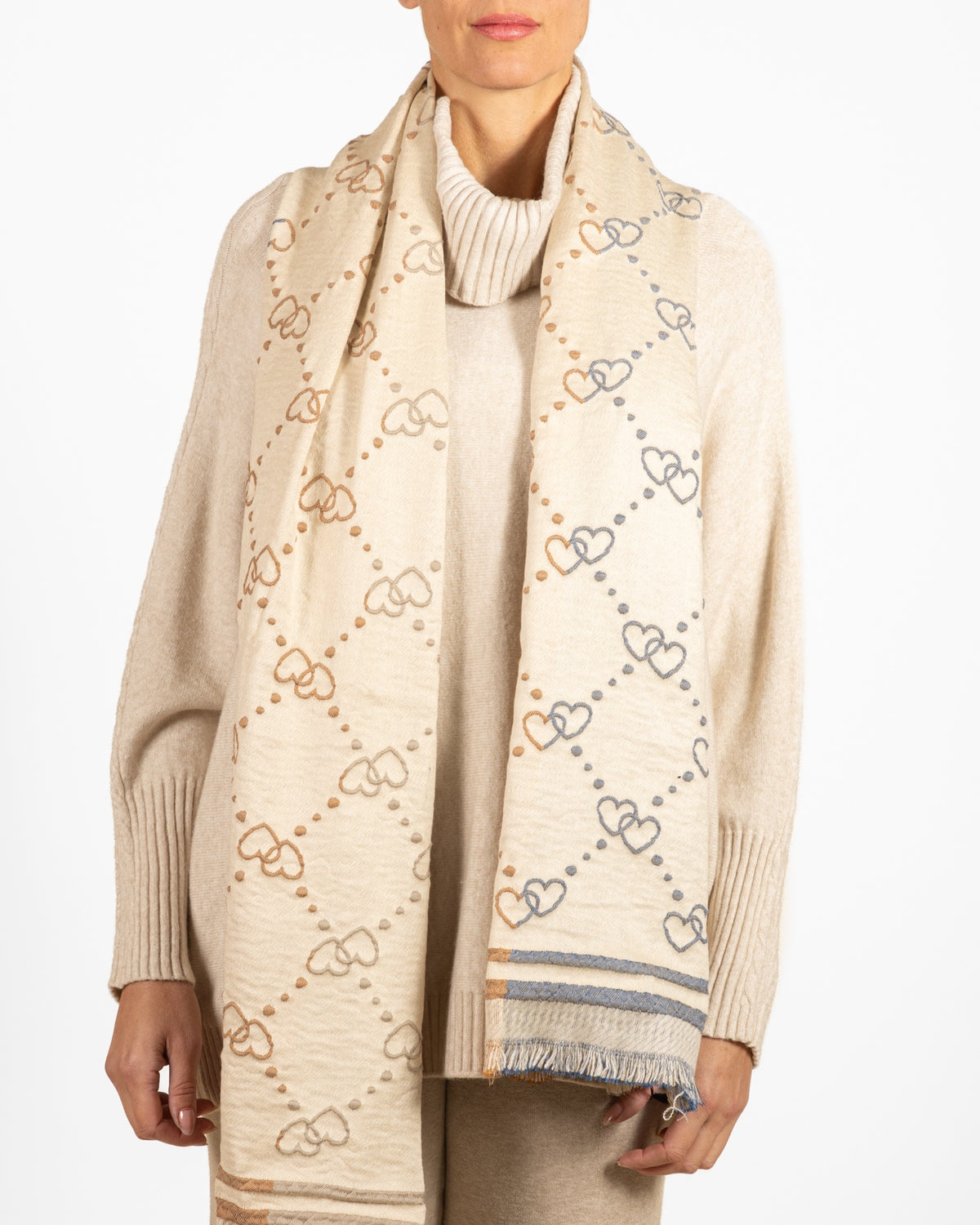 Oatmeal Cowl Neck Dolman Cableknit Sleeve Pullover