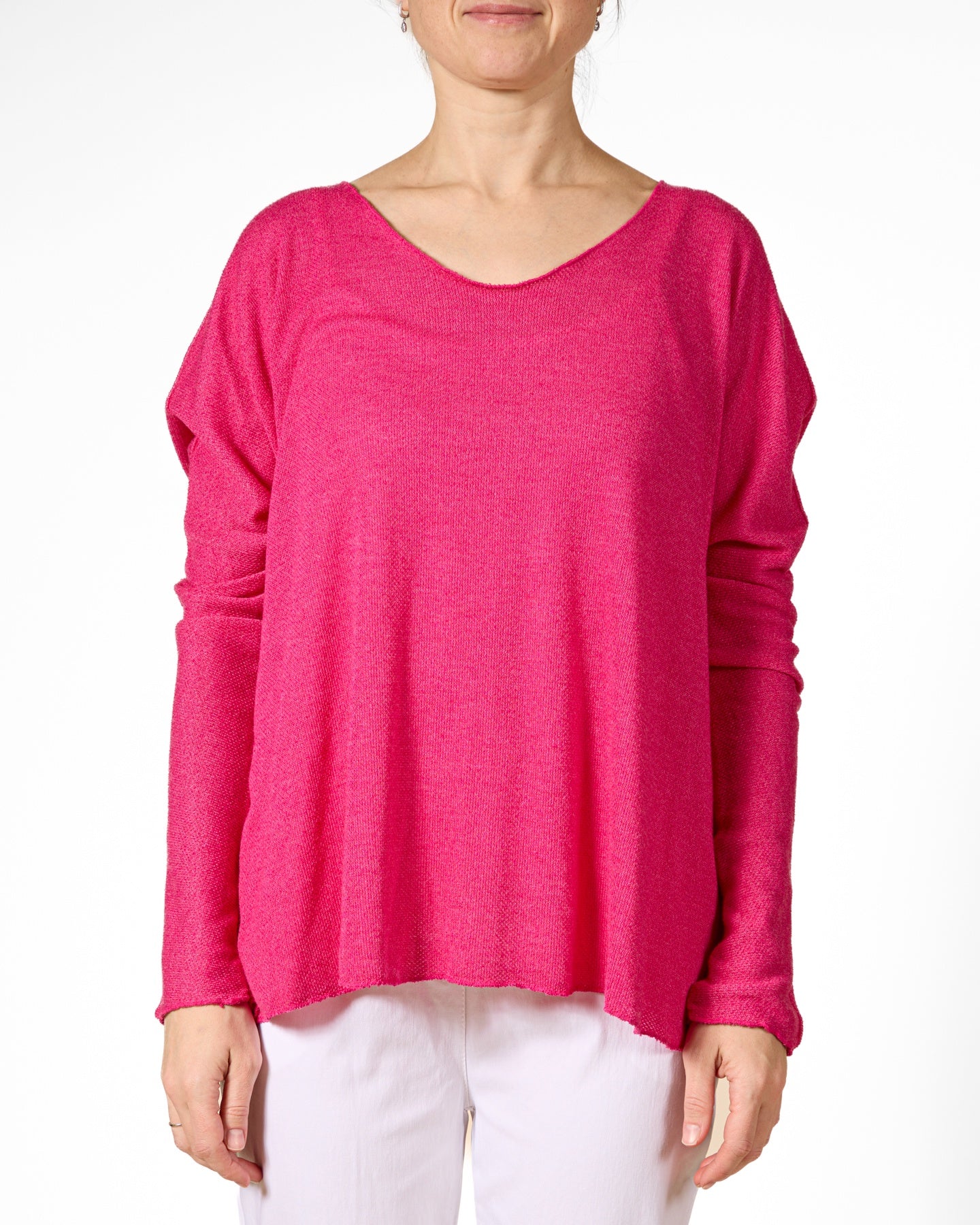 Cherry V Neck Long Sleeve Top
