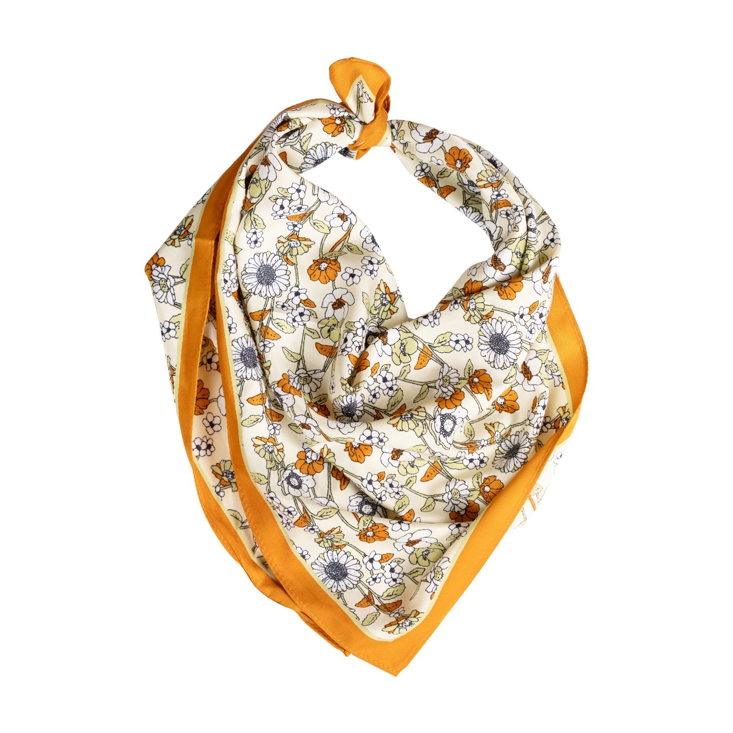 Daisy Print Square Decorative Scarf