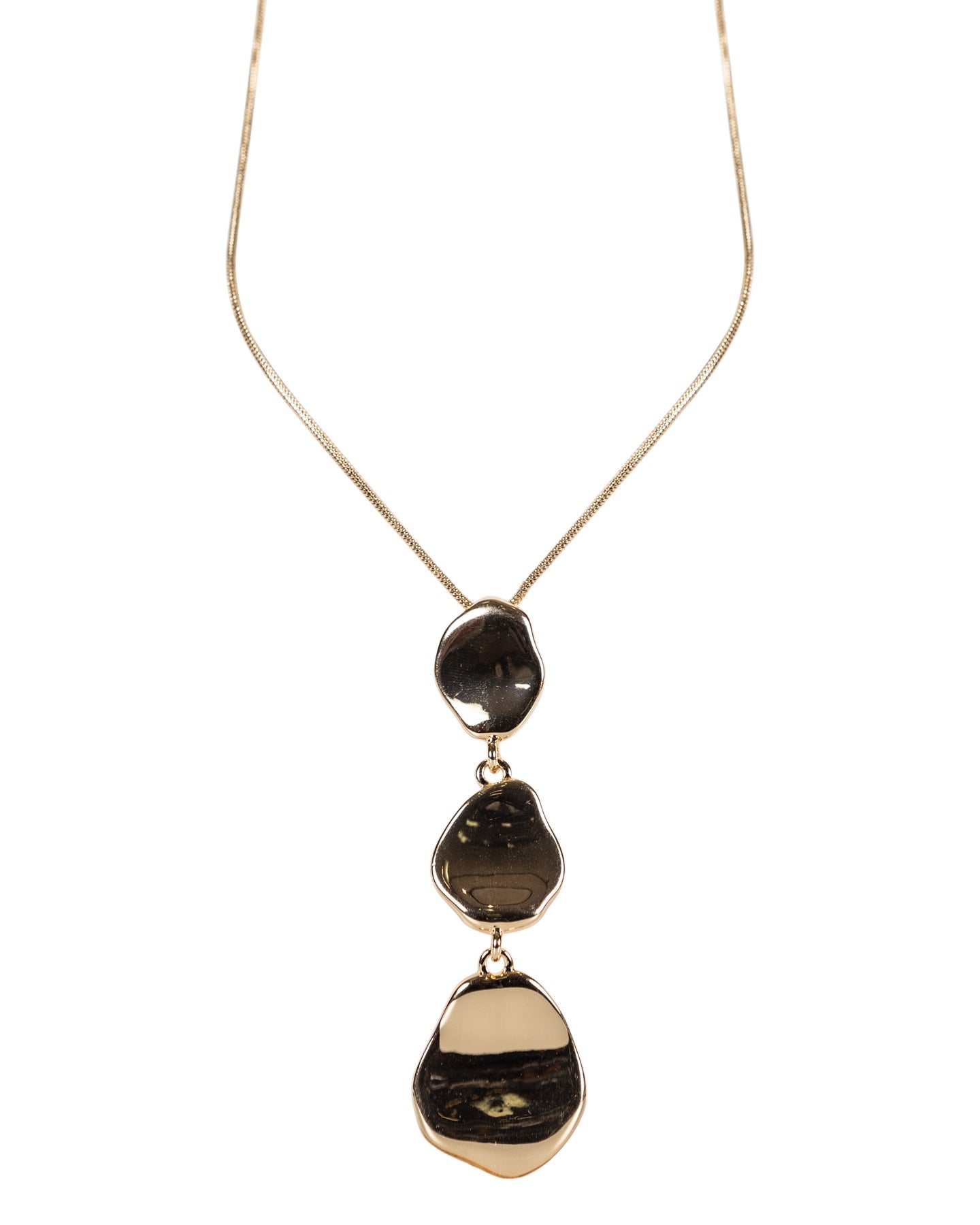 Gold Triple Pendant Necklace