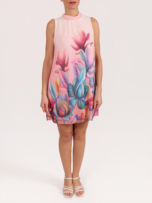 Carnation Sleeveless Tie Back Floral Dress