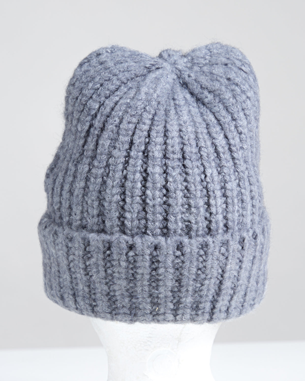 Grey Ribbed Knit Hat