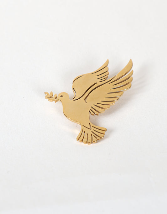 Graceful Dove Brooch in Gold