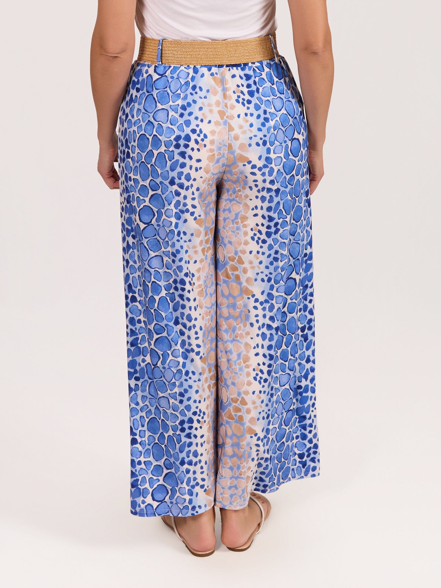 Peacock Belted Pull On Animal Pant