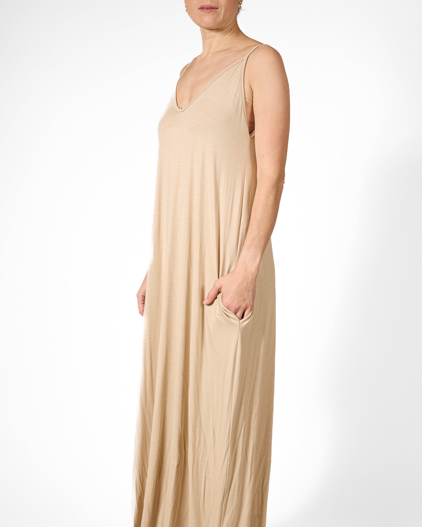 Robe maxi à fines bretelles Tannée