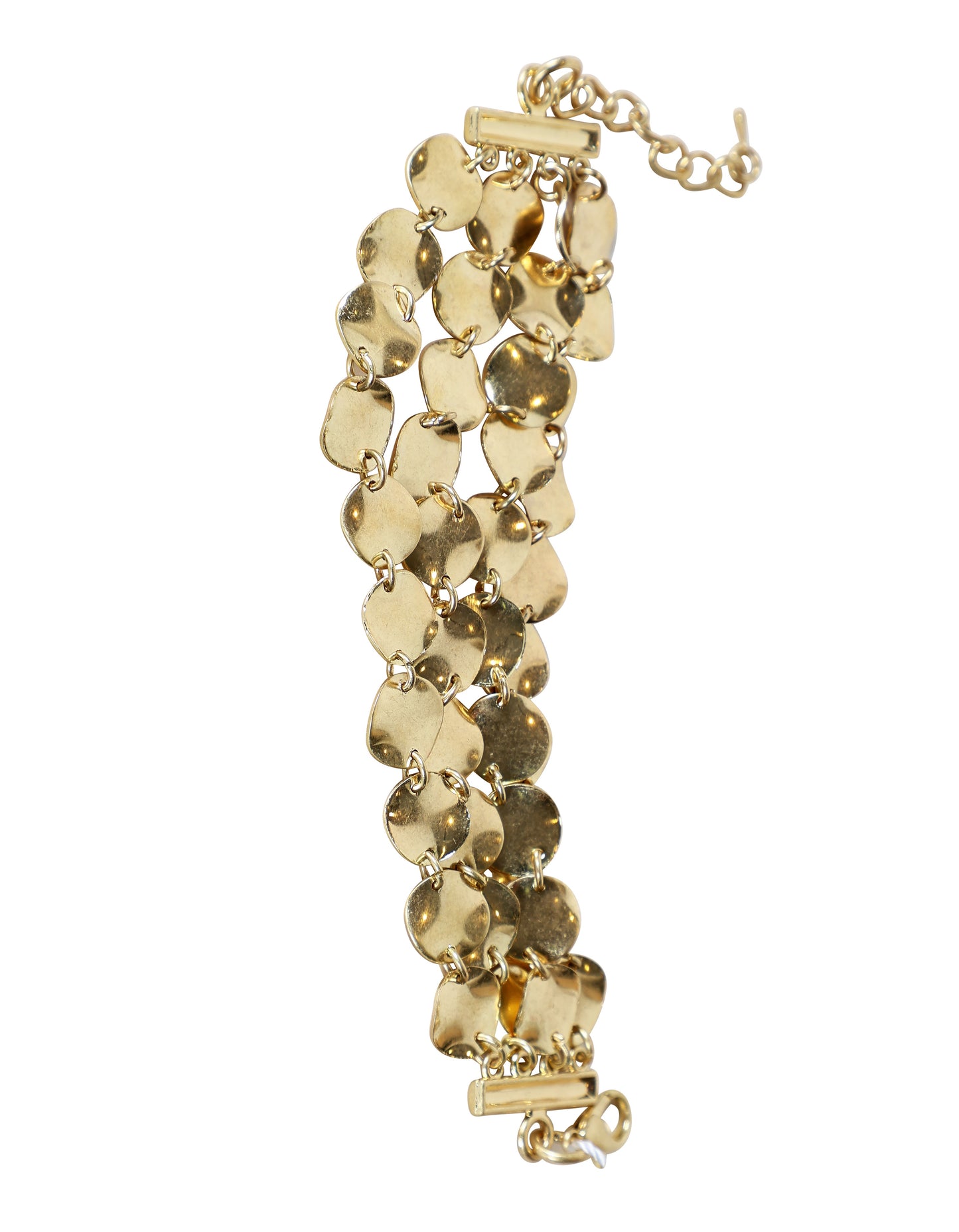 Textured Fish Scale Link Bracelet in Gold