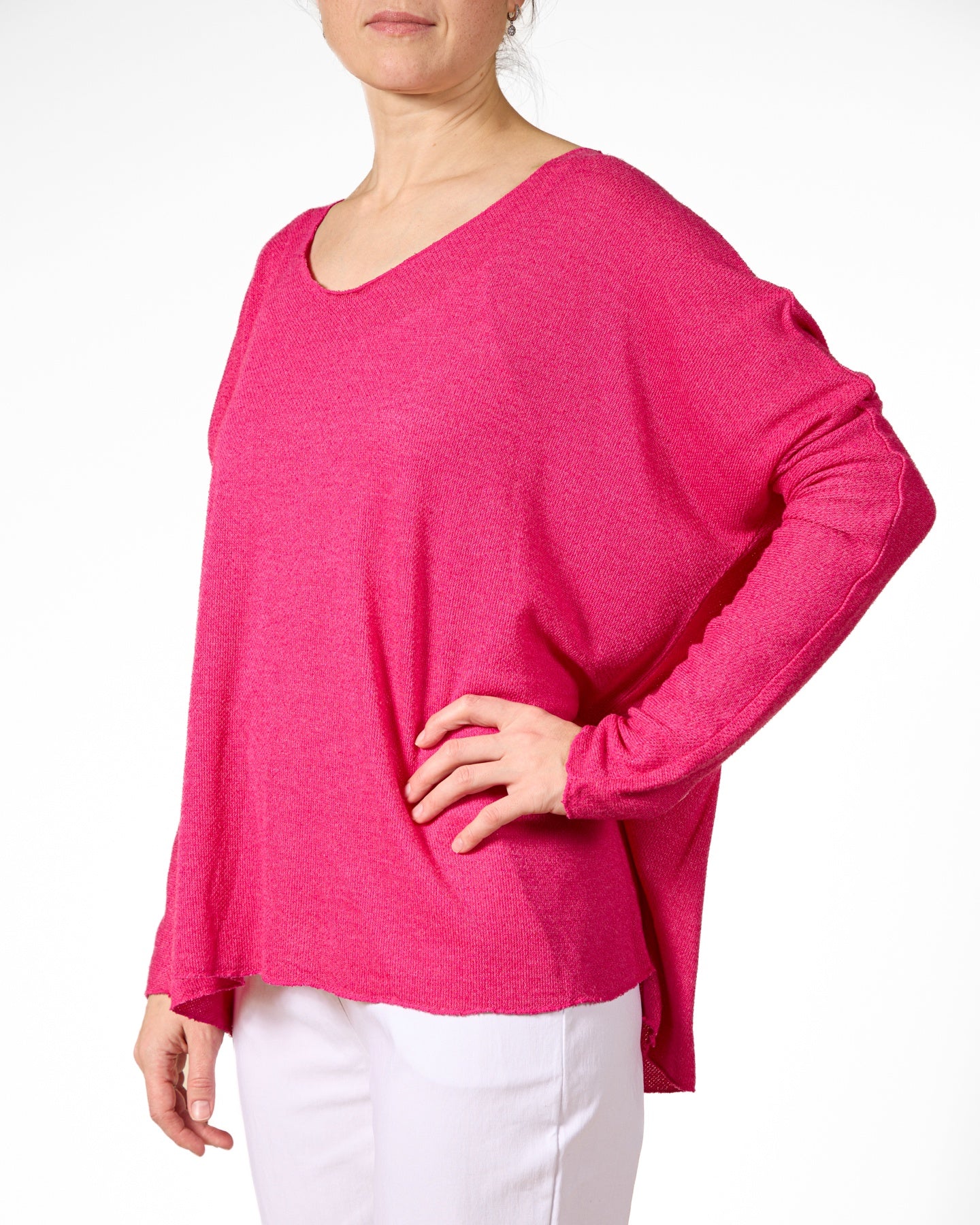 Cherry V Neck Long Sleeve Top